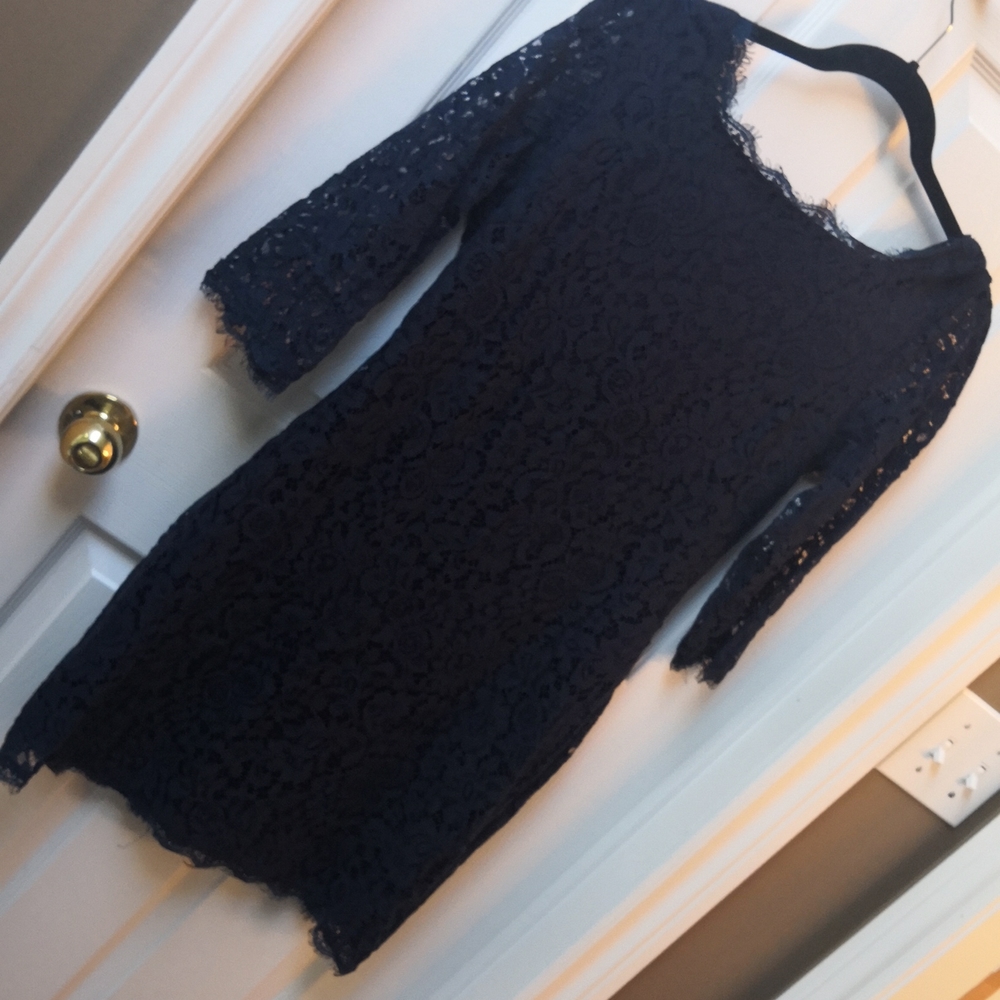 Navy blue lace dress, sz 12, Last Chance!